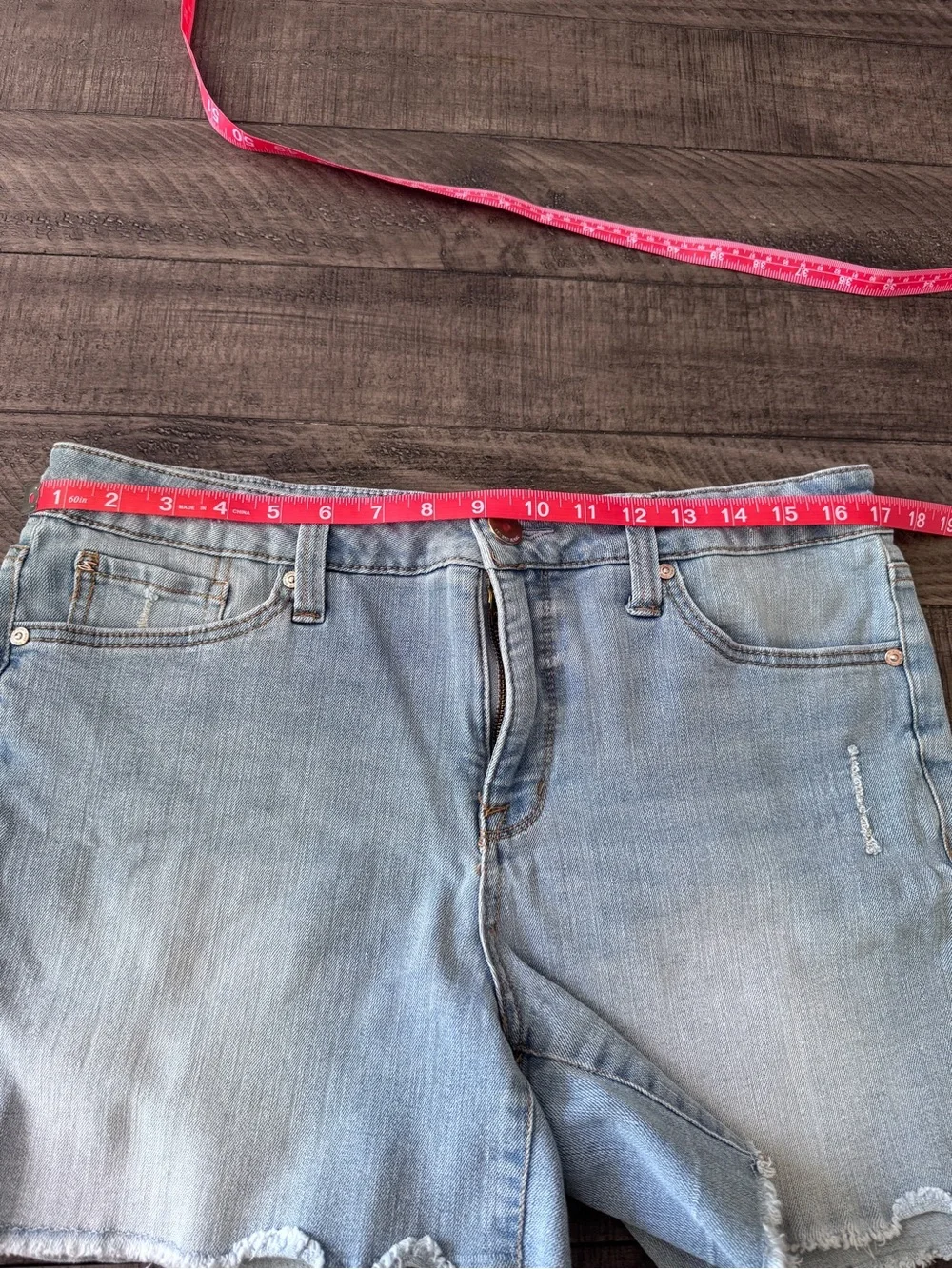 Seven7 Light Blue Distressed Denim Shorts